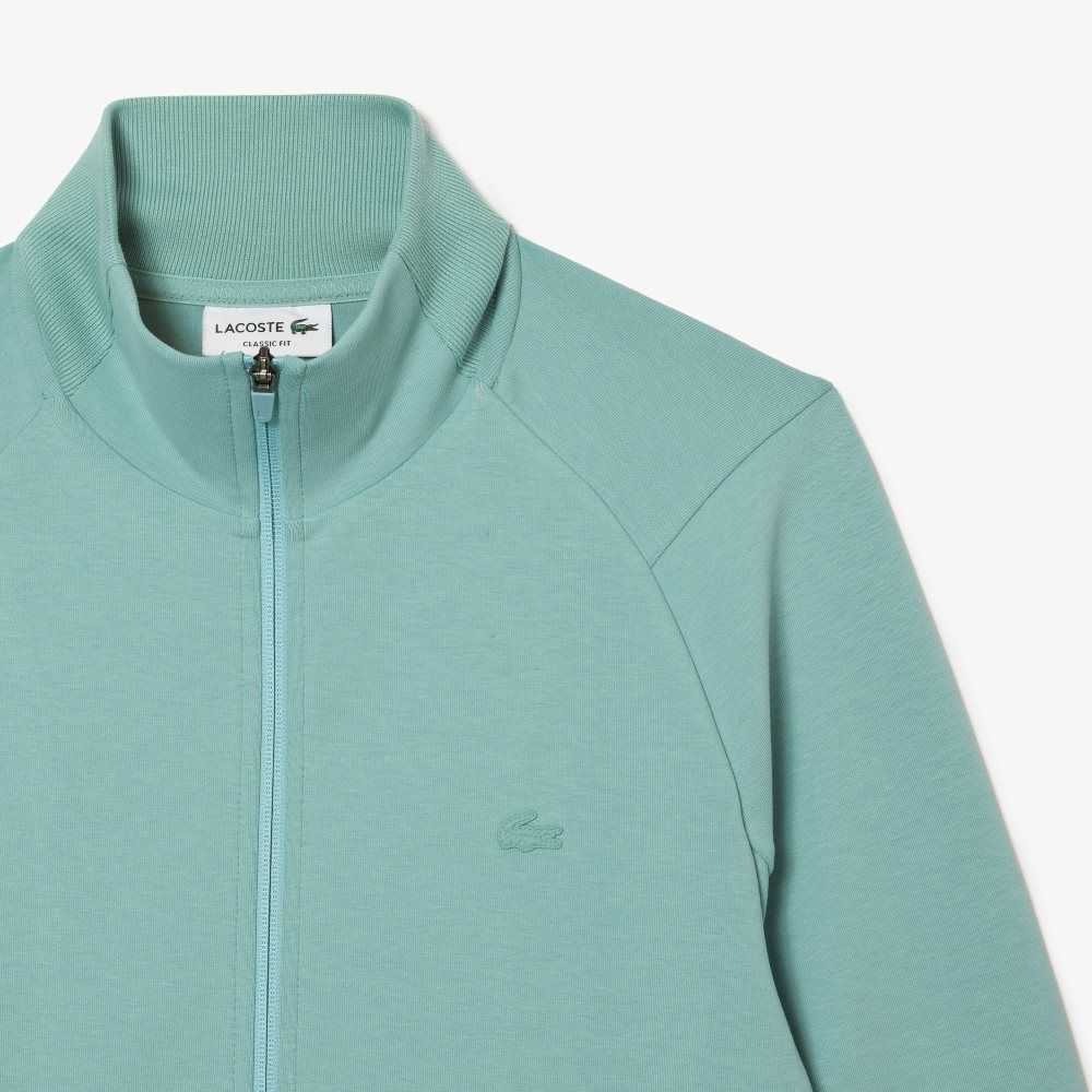 Lacoste High-Neck Bomull Blend Zip Mint | 3140-SORNE