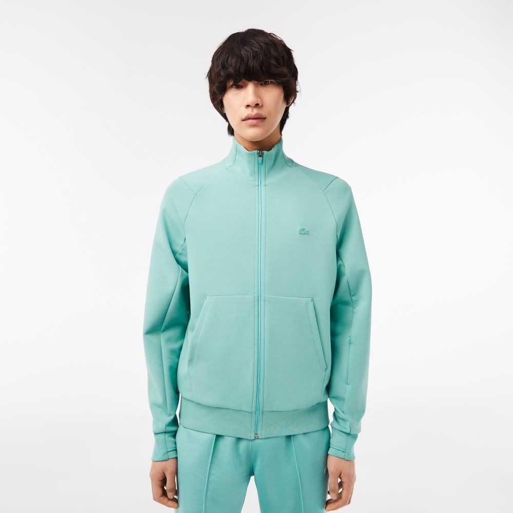 Lacoste High-Neck Bomull Blend Zip Mint | 3140-SORNE