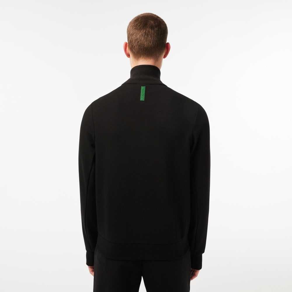 Lacoste High-Neck Bomull Blend Zip Svarte | 2461-NSIQF