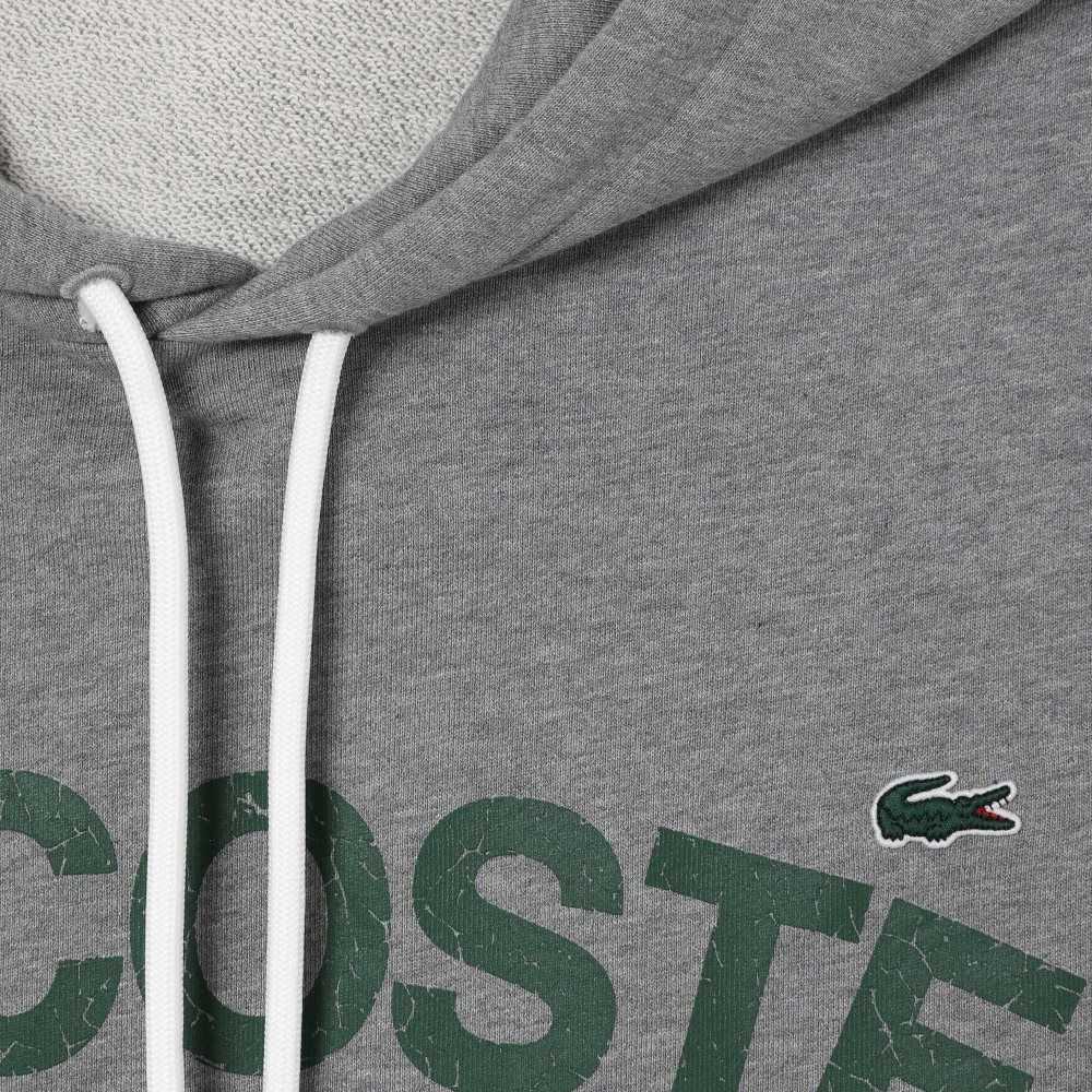 Lacoste Høye Fit Bomull Fleece Hoodie Grå | 2613-ZNPIL