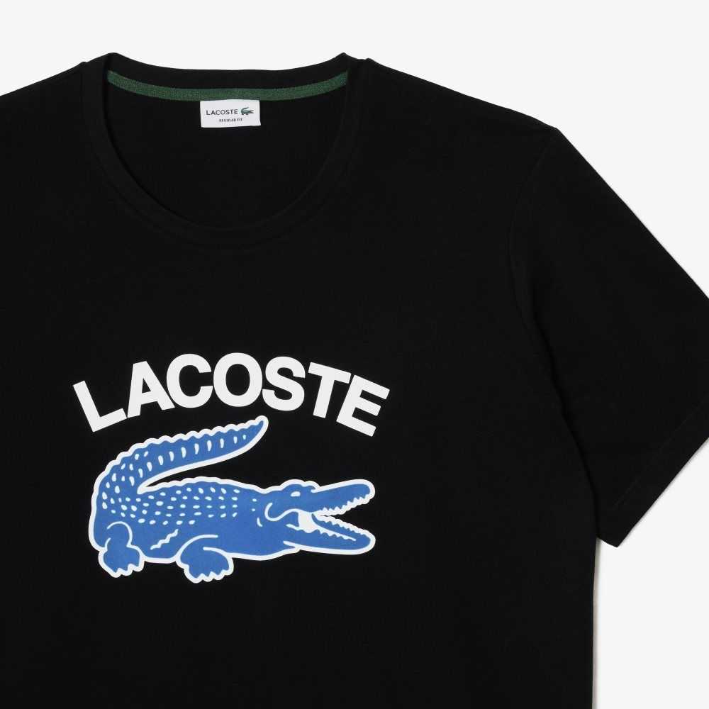 Lacoste Høye Fit Contrast Logo Svarte | 9256-PLBVQ