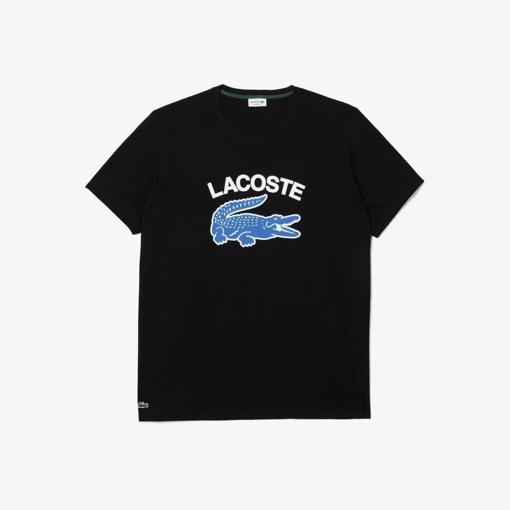 Lacoste Høye Fit Contrast Logo Svarte | 9256-PLBVQ