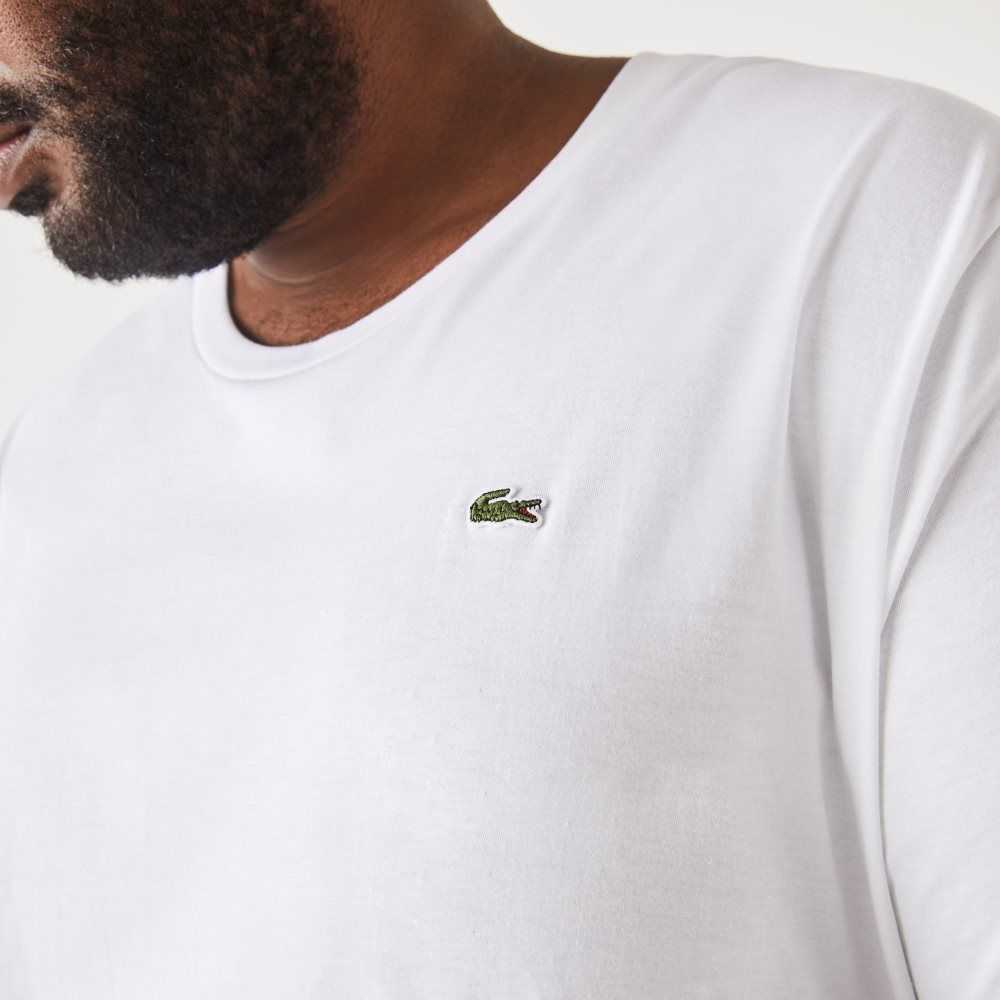 Lacoste Høye Fit Pima Bomull Jersey Hvite | 5764-BZGFL