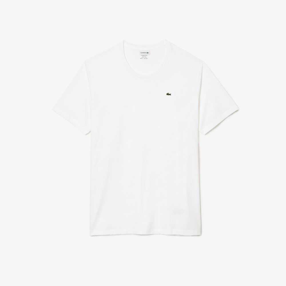 Lacoste Høye Fit Pima Bomull Jersey Hvite | 5764-BZGFL