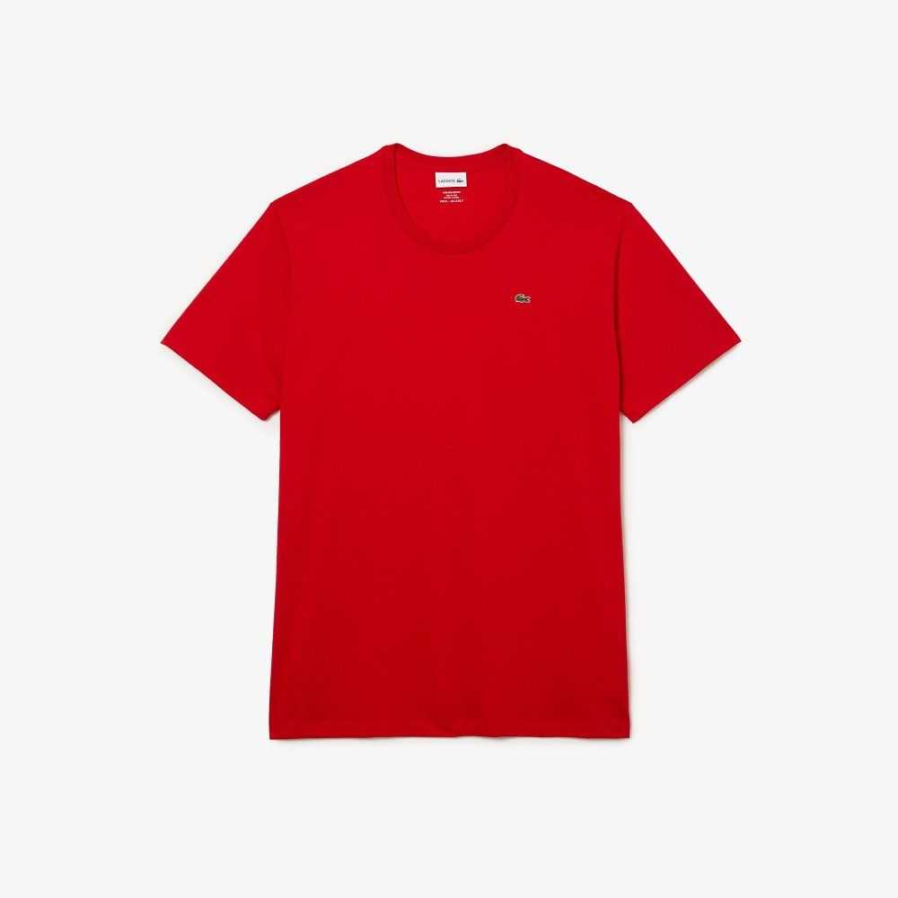 Lacoste Høye Fit Pima Bomull Jersey Rød | 8140-DIVSF