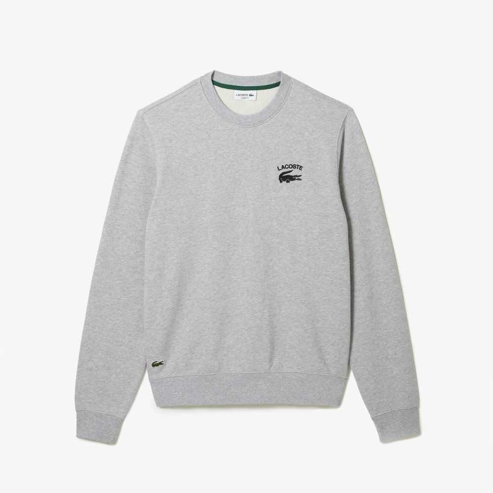 Lacoste Inscription Crew Neck Grå | 4129-KVBST