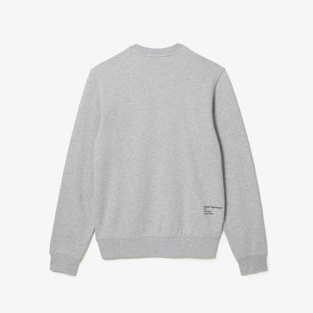 Lacoste Inscription Crew Neck Grå | 4129-KVBST