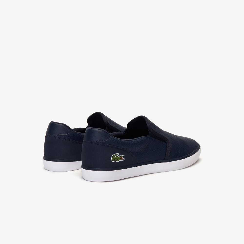 Lacoste Jouer Lær Slip-On Blå Hvite | 9581-RHCQB