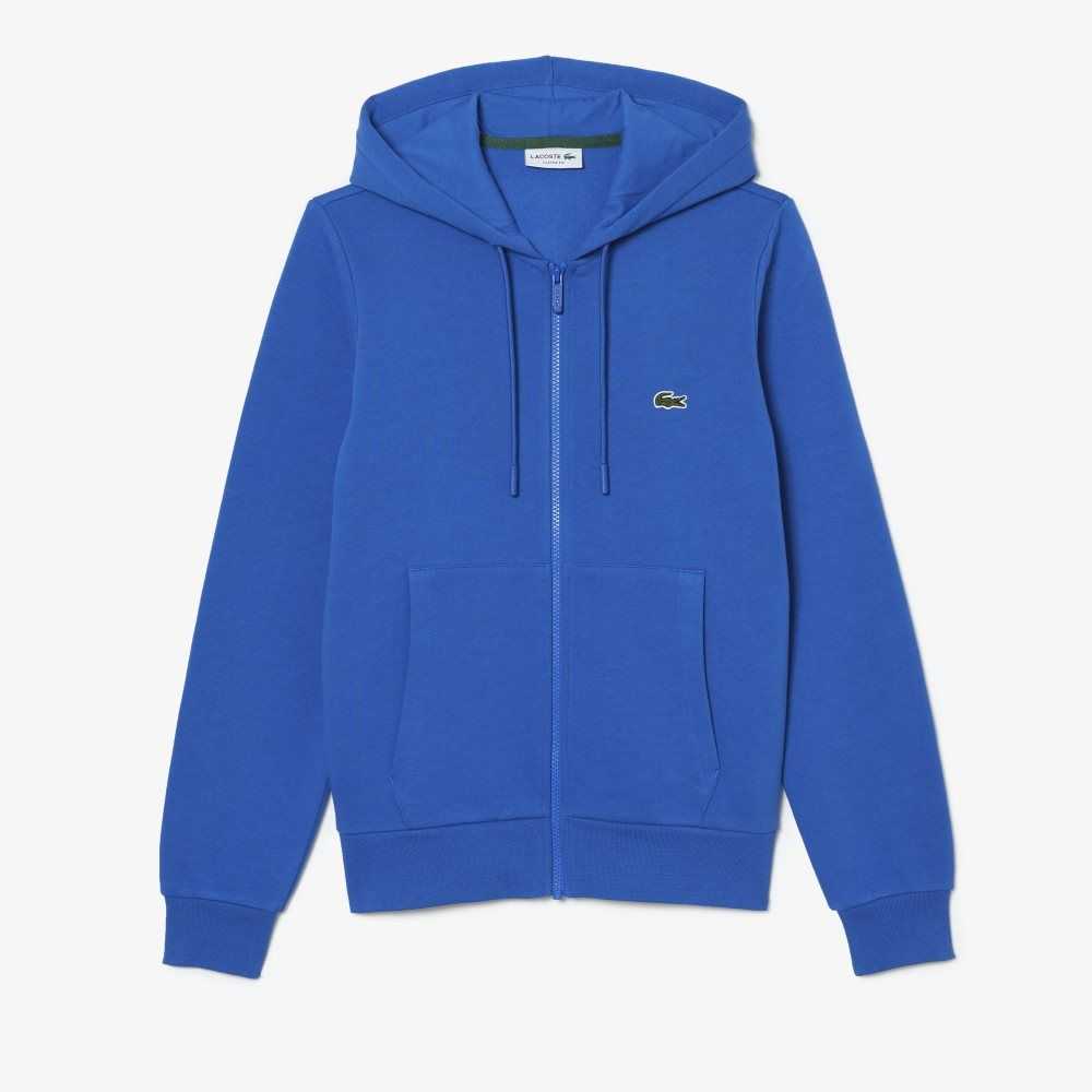 Lacoste Kangaroo Pocket Fleece Zipped Blå | 0578-CMLVS