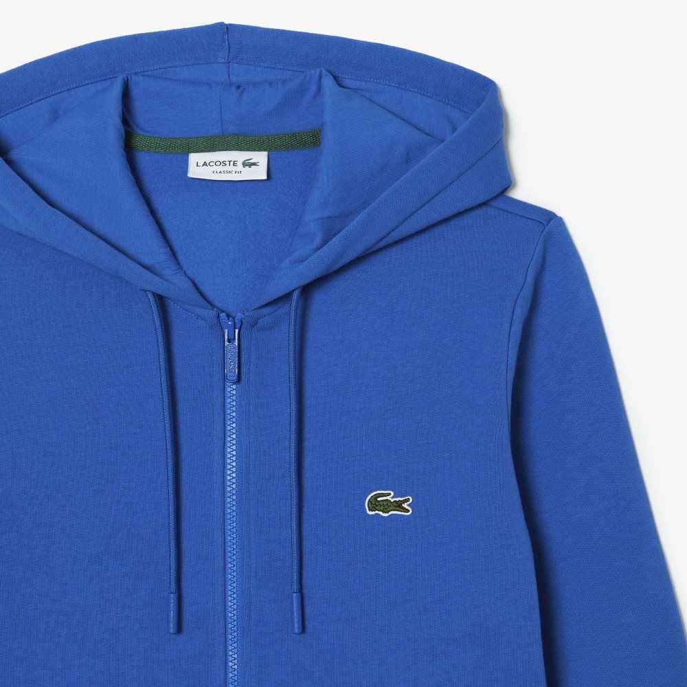 Lacoste Kangaroo Pocket Fleece Zipped Blå | 0578-CMLVS