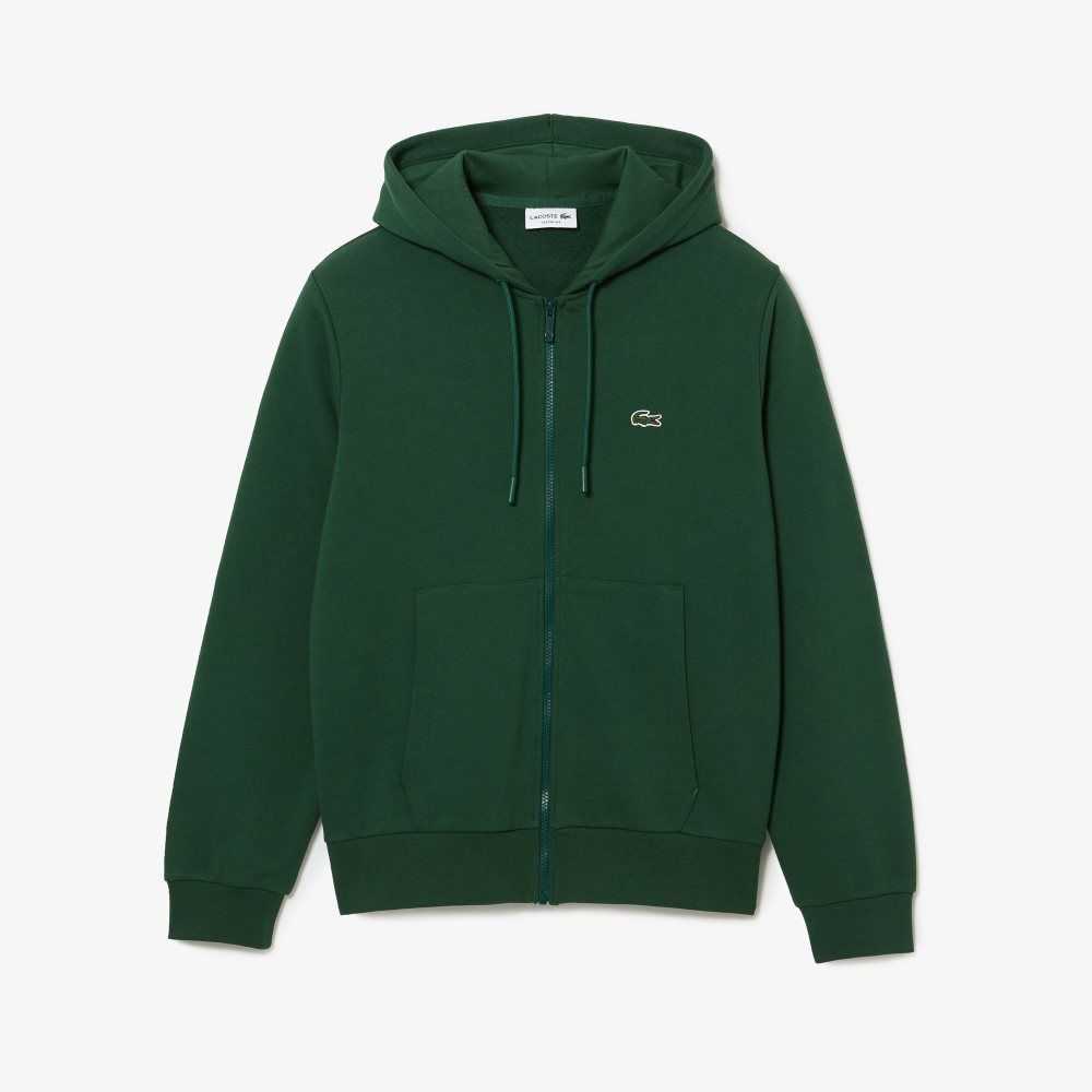 Lacoste Kangaroo Pocket Fleece Zipped Grønn | 4395-OCUSE