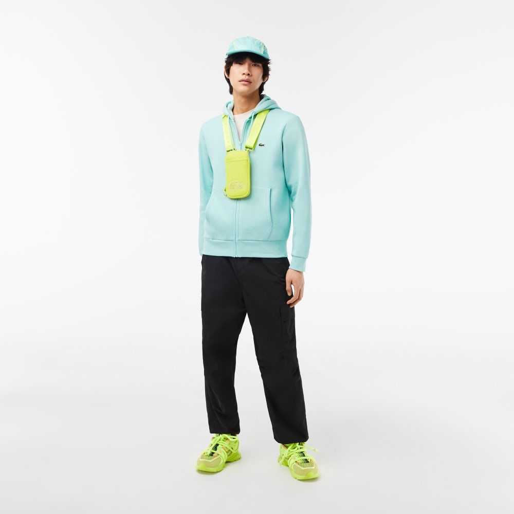 Lacoste Kangaroo Pocket Fleece Zipped Mint | 2567-ZJAWE