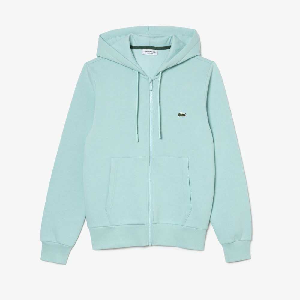 Lacoste Kangaroo Pocket Fleece Zipped Mint | 2567-ZJAWE