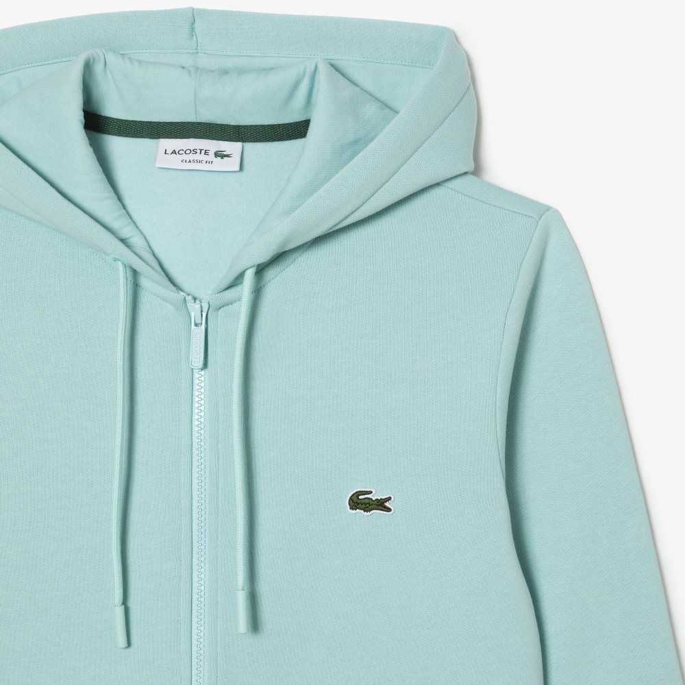 Lacoste Kangaroo Pocket Fleece Zipped Mint | 2567-ZJAWE