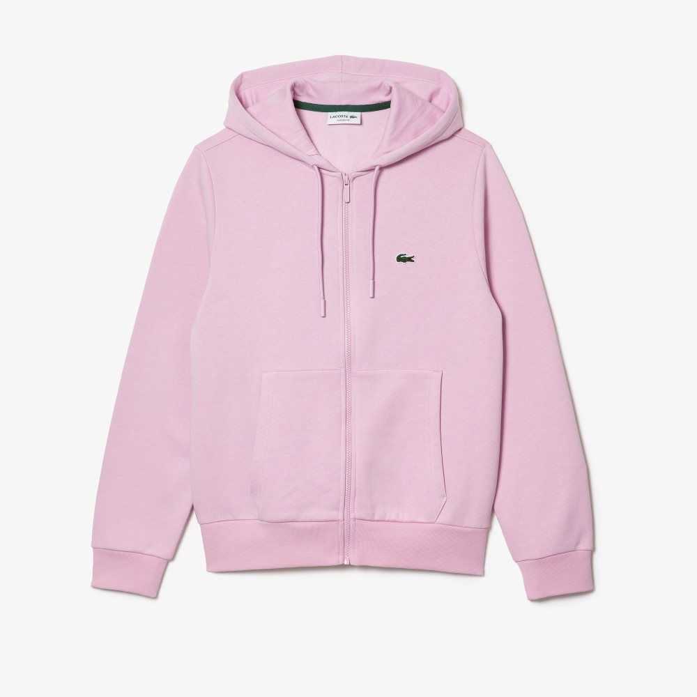 Lacoste Kangaroo Pocket Fleece Zipped Rosa | 6458-YEUWM