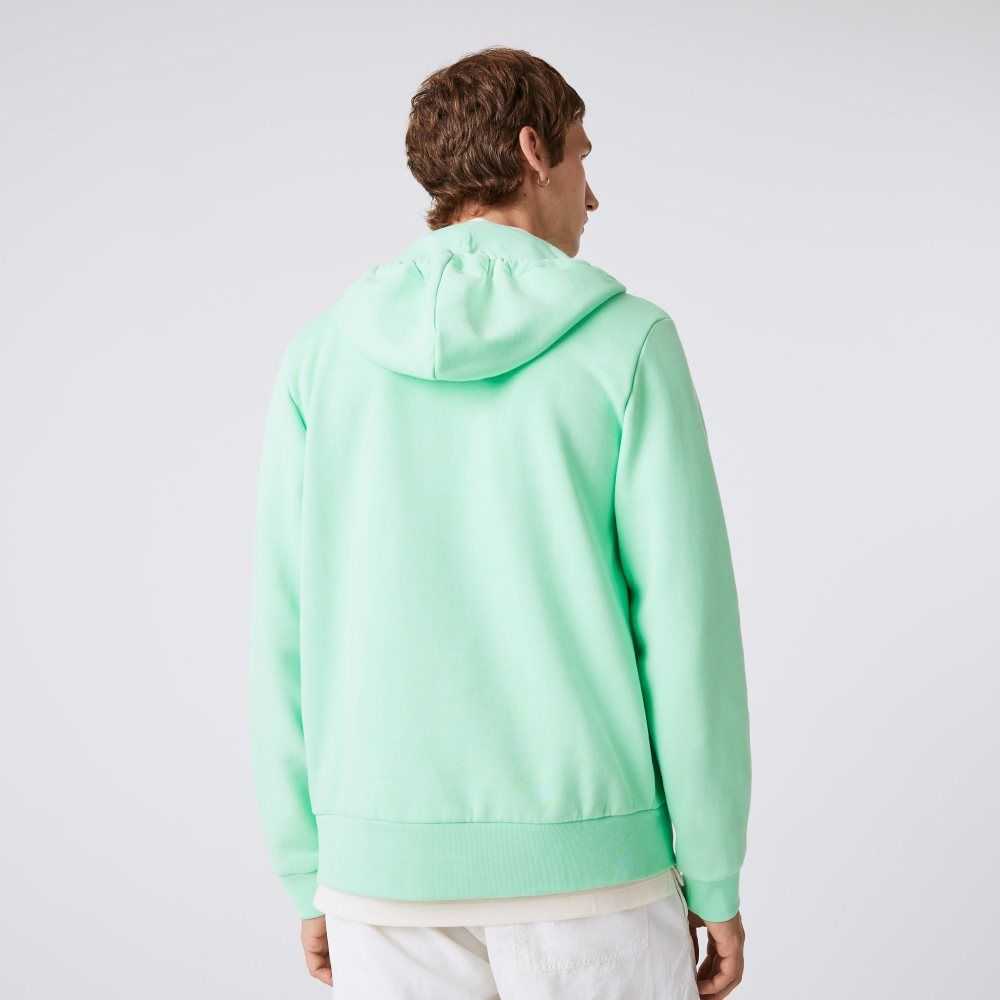 Lacoste Kangaroo Pocket Fleece Zipped Sweatshirt Lyse Grønn | 6584-ACTHI