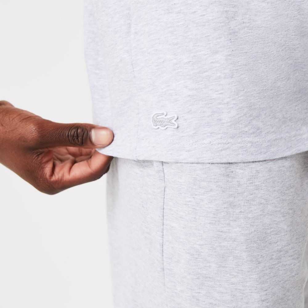 Lacoste Kort Sleeve Three-Tone Crew Neck Pajama T-Shirt Grå | 9713-ASMKR