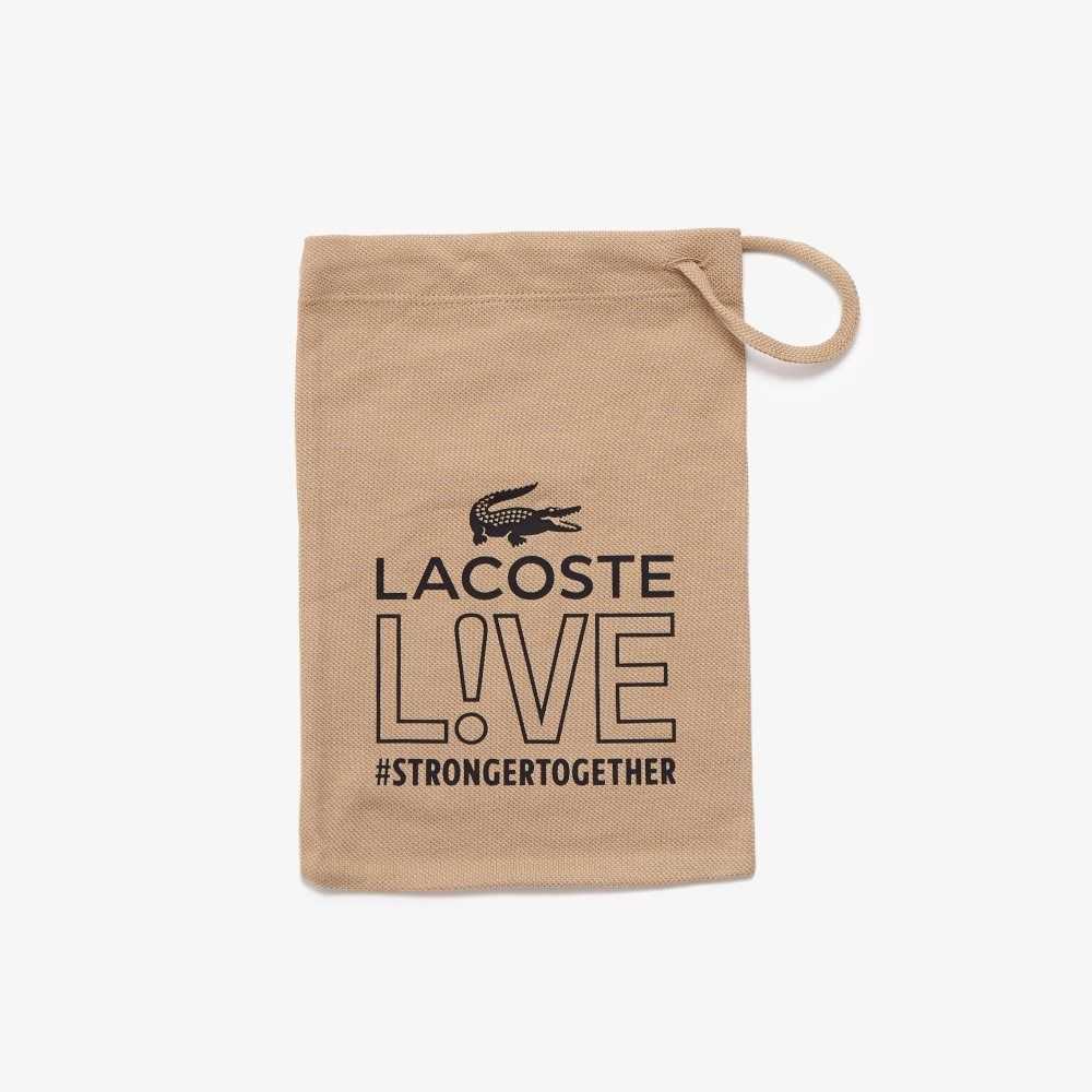 Lacoste LIVE Face Protection Mask print and adjustable Beige | 5409-THDFM