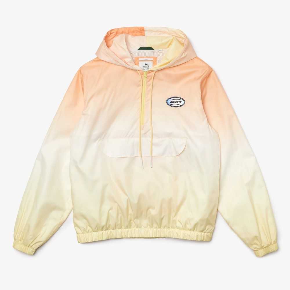 Lacoste LIVE Lette Pullover Windbreaker Oransje Hvite Gul | 7069-VCFUP