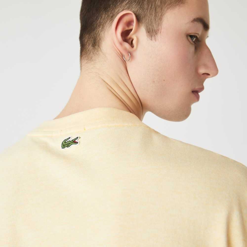 Lacoste LIVE Summer Pack Loose Fit Flecked Bomull Gul | 5820-ZFMLB