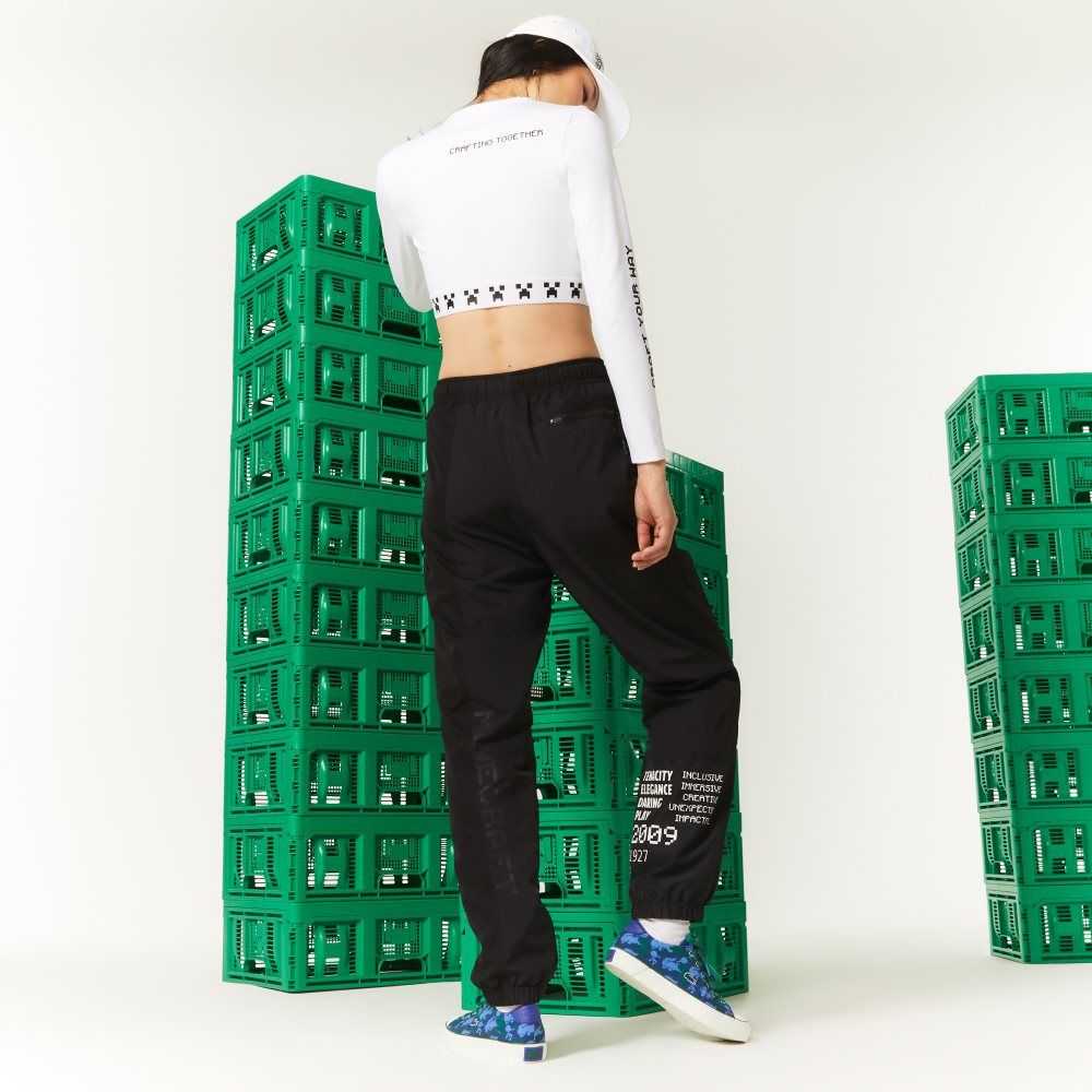 Lacoste LIVE x Minecraft Nylon Trackpants Svarte | 8924-EPNKD