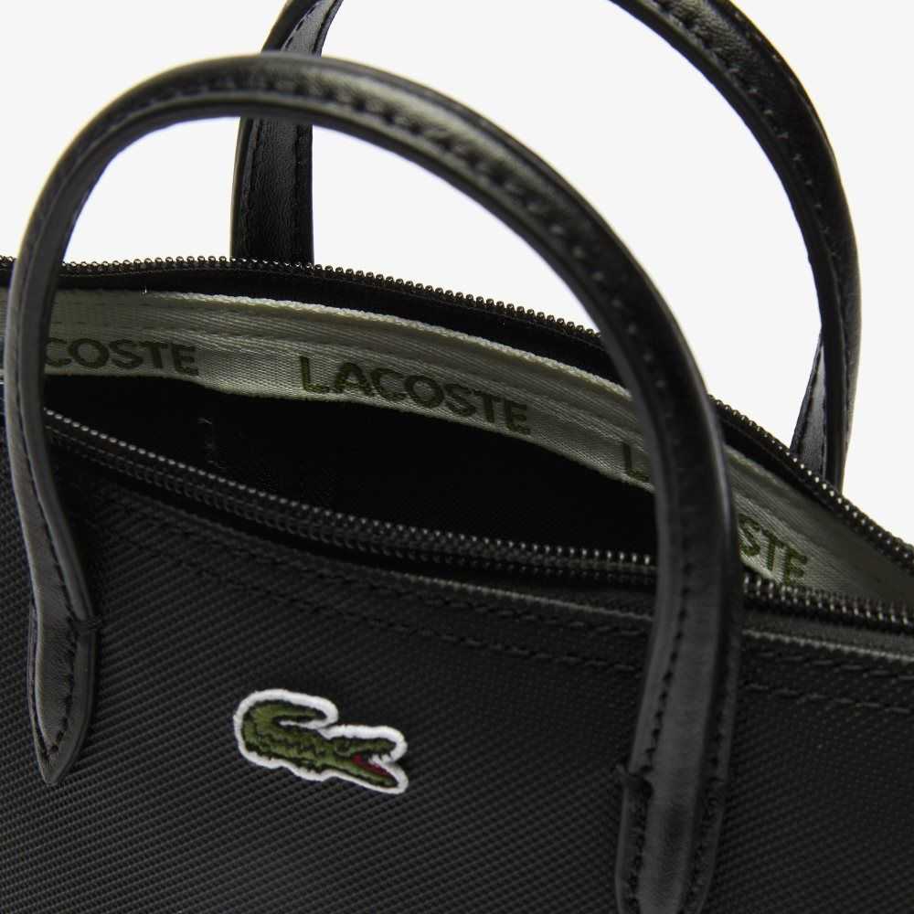 Lacoste L.12.12 Concept Petit Pique Coated Canvas Min Svarte | 4129-EMOIT