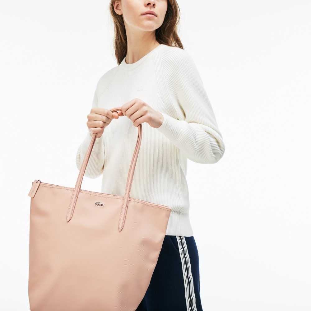 Lacoste L.12.12 Concept Vertical Zip Tote Rosa | 8402-DVLTA