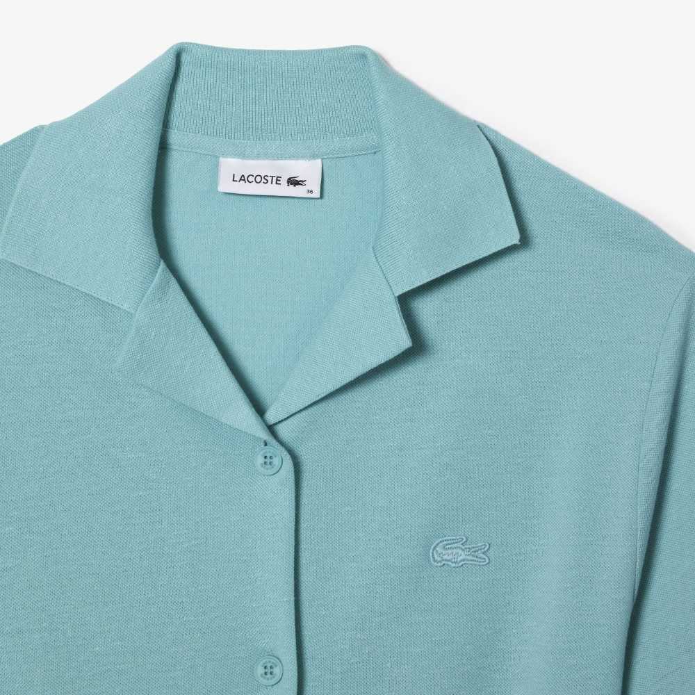 Lacoste Linen/Bomull Blend Belted Button Mint | 3286-ZEQXD