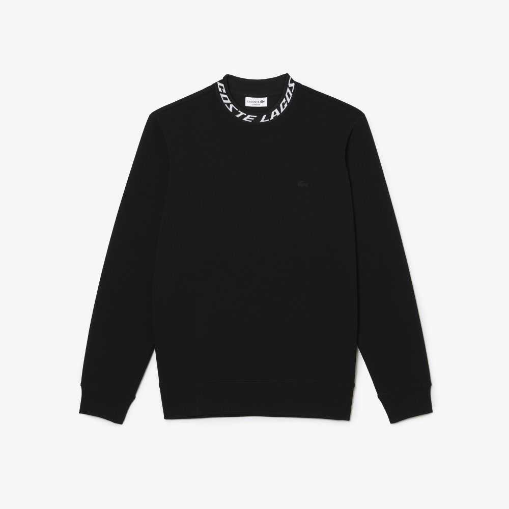 Lacoste Logo Collar Svarte | 0978-EDYAH