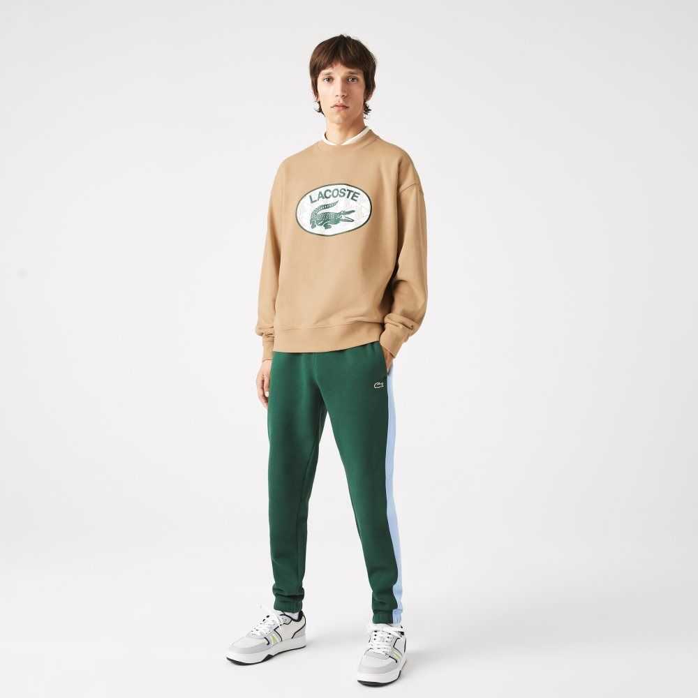 Lacoste Loose Fit Branded Monogram Print Beige | 3857-HSWYJ