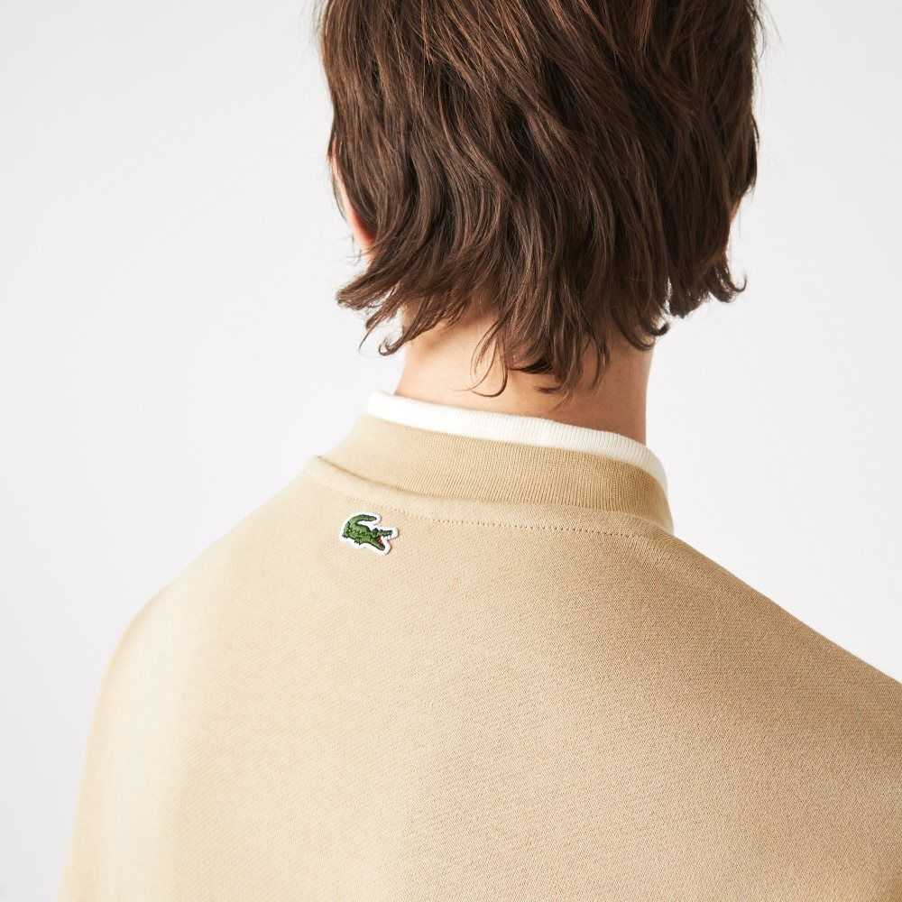 Lacoste Loose Fit Branded Monogram Print Beige | 3857-HSWYJ