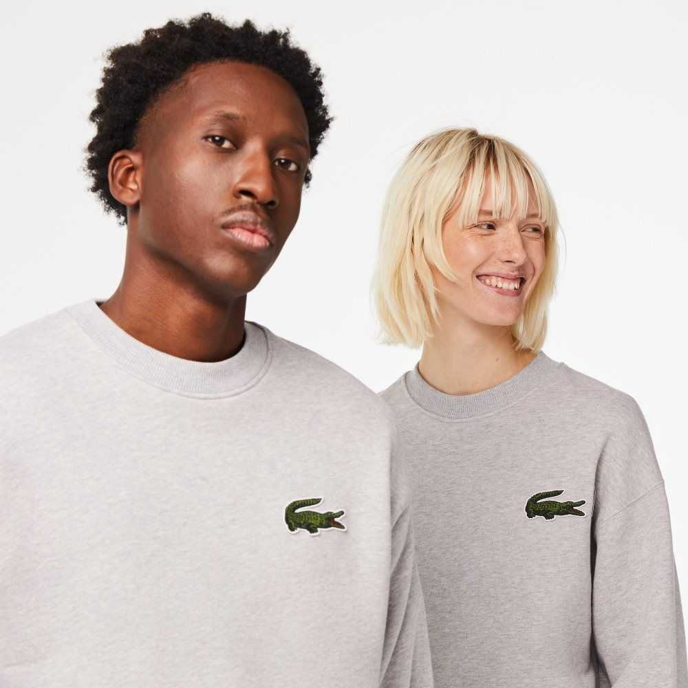 Lacoste Loose Fit Crocodile Badge Grå | 9841-JKUXA