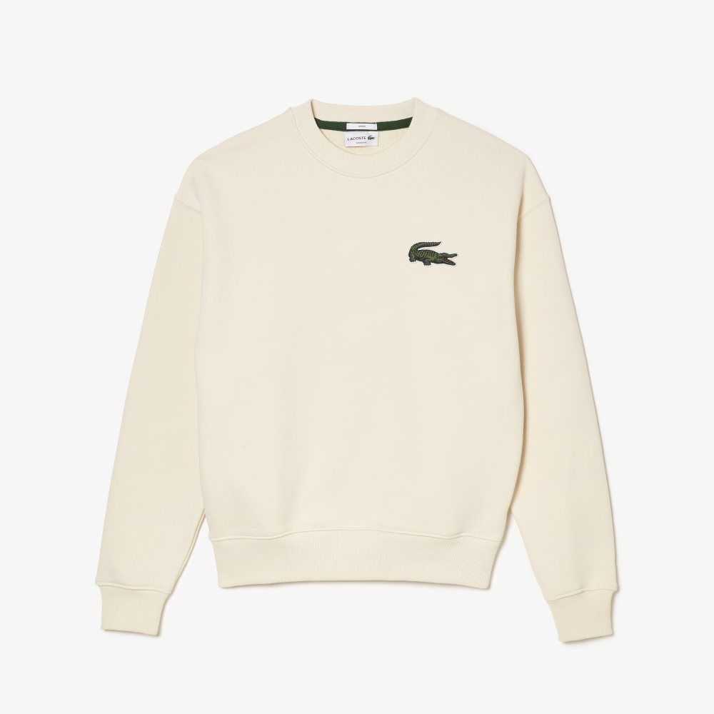 Lacoste Loose Fit Crocodile Badge Hvite | 2145-WAJTX