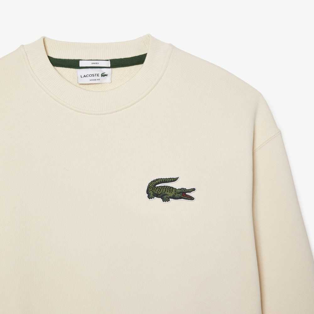 Lacoste Loose Fit Crocodile Badge Hvite | 2145-WAJTX