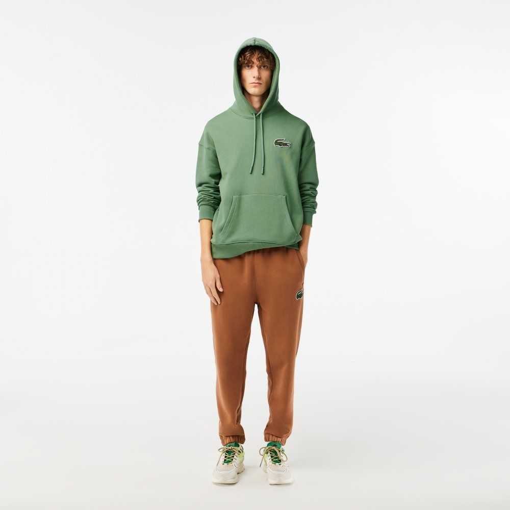 Lacoste Loose Fit Crocodile Badge Khaki Grønn | 6482-ZOBLI