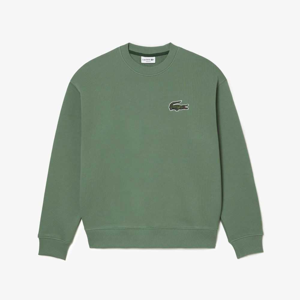 Lacoste Loose Fit Crocodile Badge Khaki Grønn | 6482-ZOBLI