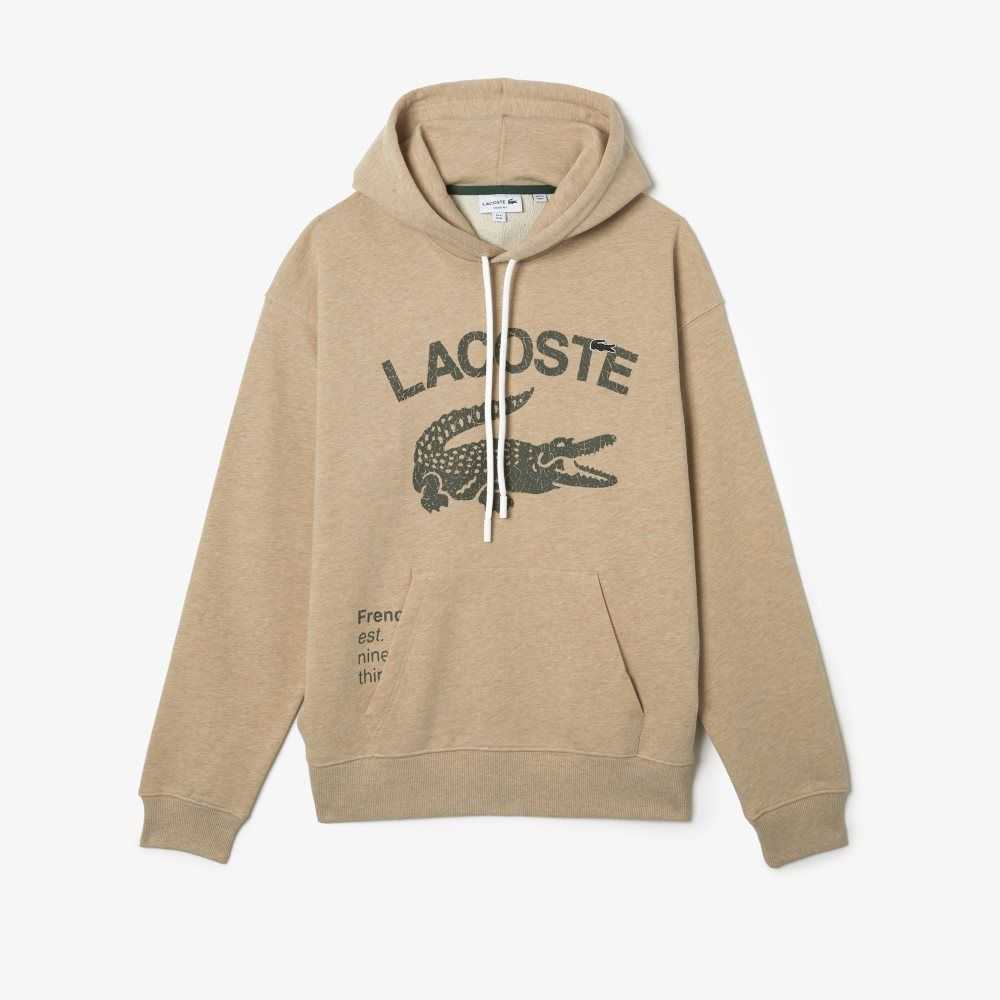 Lacoste Loose Fit Crocodile Hette Beige | 9876-SVPNM