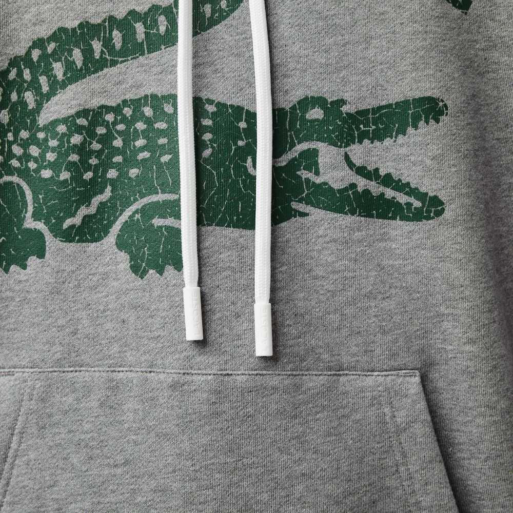 Lacoste Loose Fit Crocodile Hette Grå | 7485-IKGNT