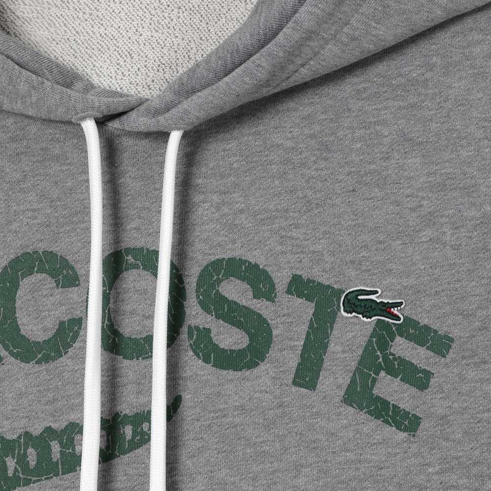 Lacoste Loose Fit Crocodile Hette Grå | 7485-IKGNT