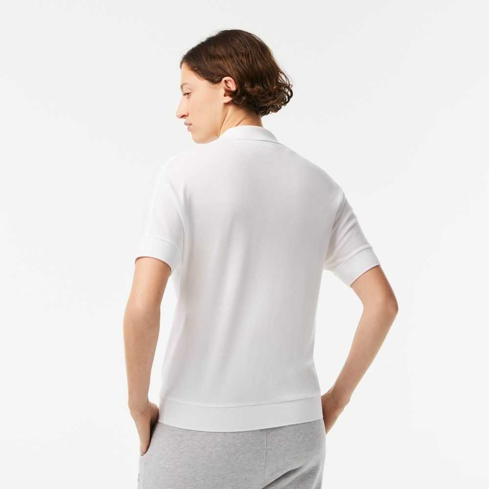 Lacoste Loose Fit Flowy Pique Hvite | 1593-HCKMP