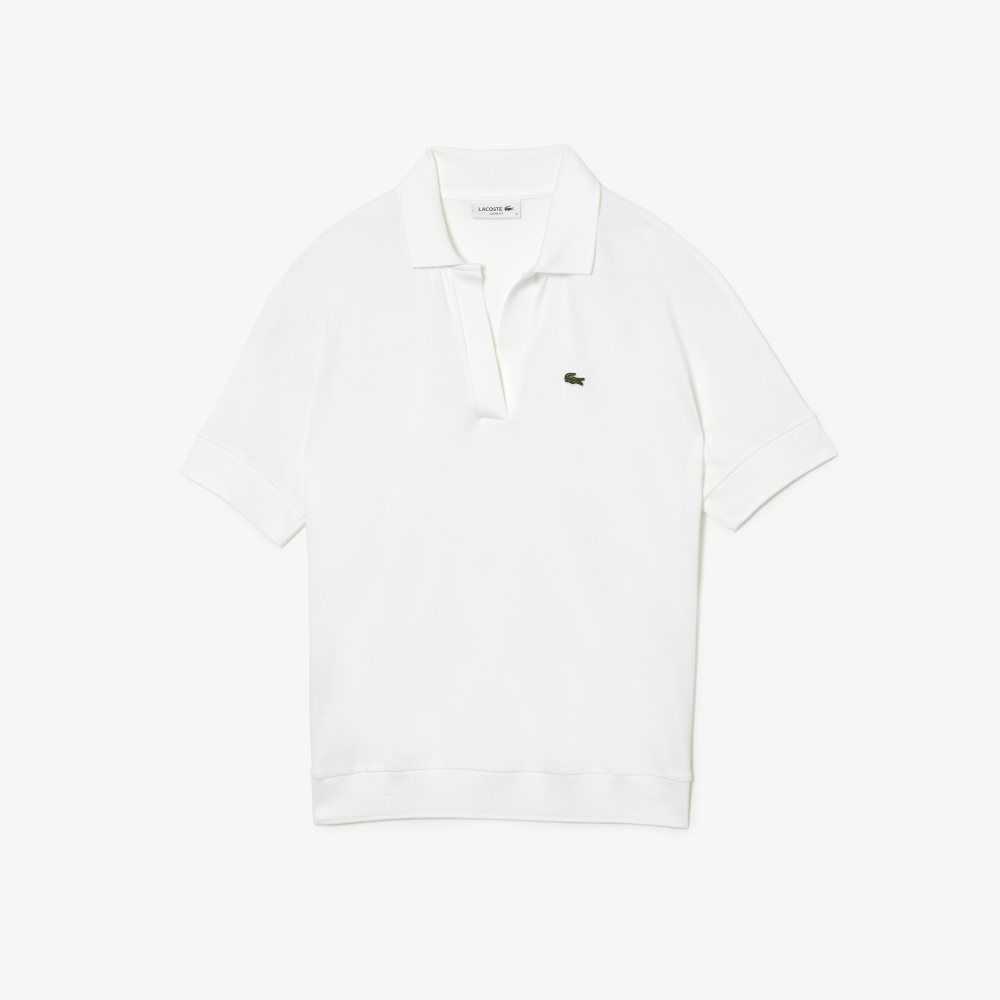 Lacoste Loose Fit Flowy Pique Hvite | 1593-HCKMP