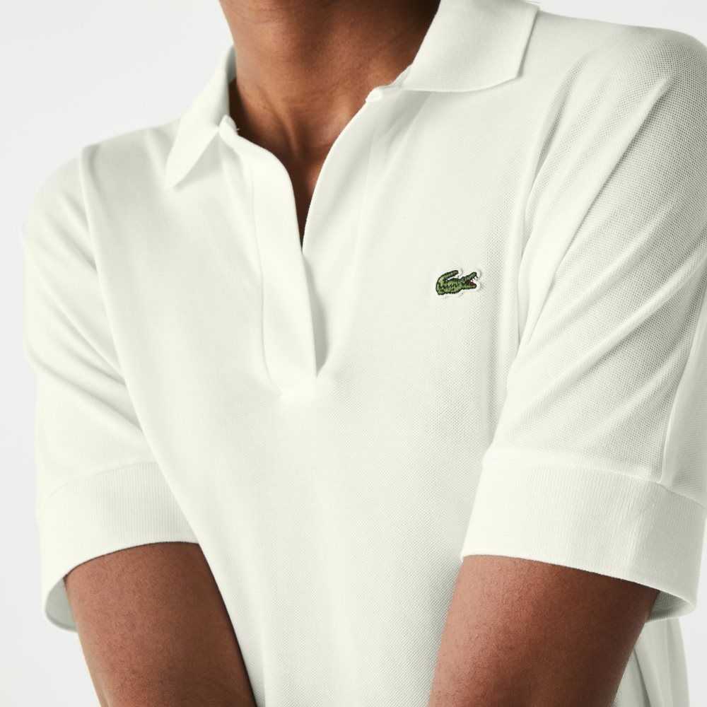 Lacoste Loose Fit Flowy Pique Hvite | 8326-UTBMV