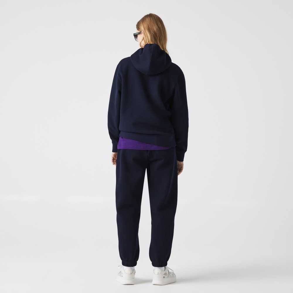 Lacoste Loose Fit Hette Bomull Blend Marineblå Blå | 4160-FPRJW