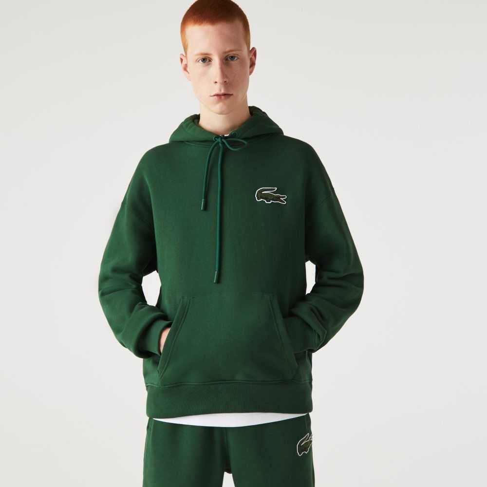 Lacoste Loose Fit Hette Organic Bomull Grønn | 4701-WUHVJ