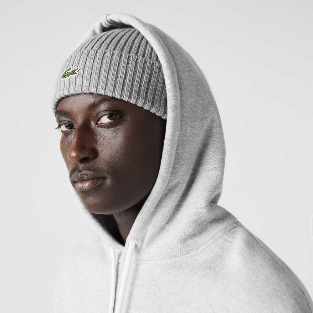 Lacoste Loose Fit Hette Organic Bomull Grå | 8027-DXINW