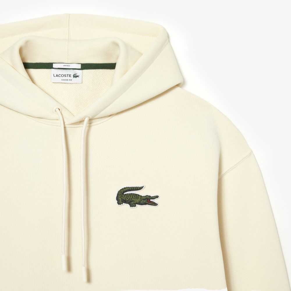 Lacoste Loose Fit Hette Organic Bomull Hvite | 0954-MYPOD