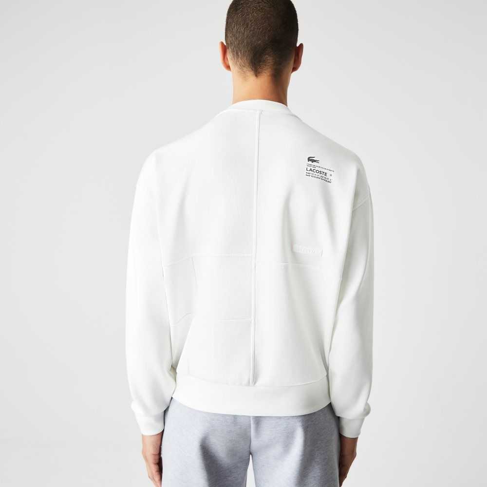 Lacoste Loose Fit Patchwork Effect Hvite | 3456-RPBGY