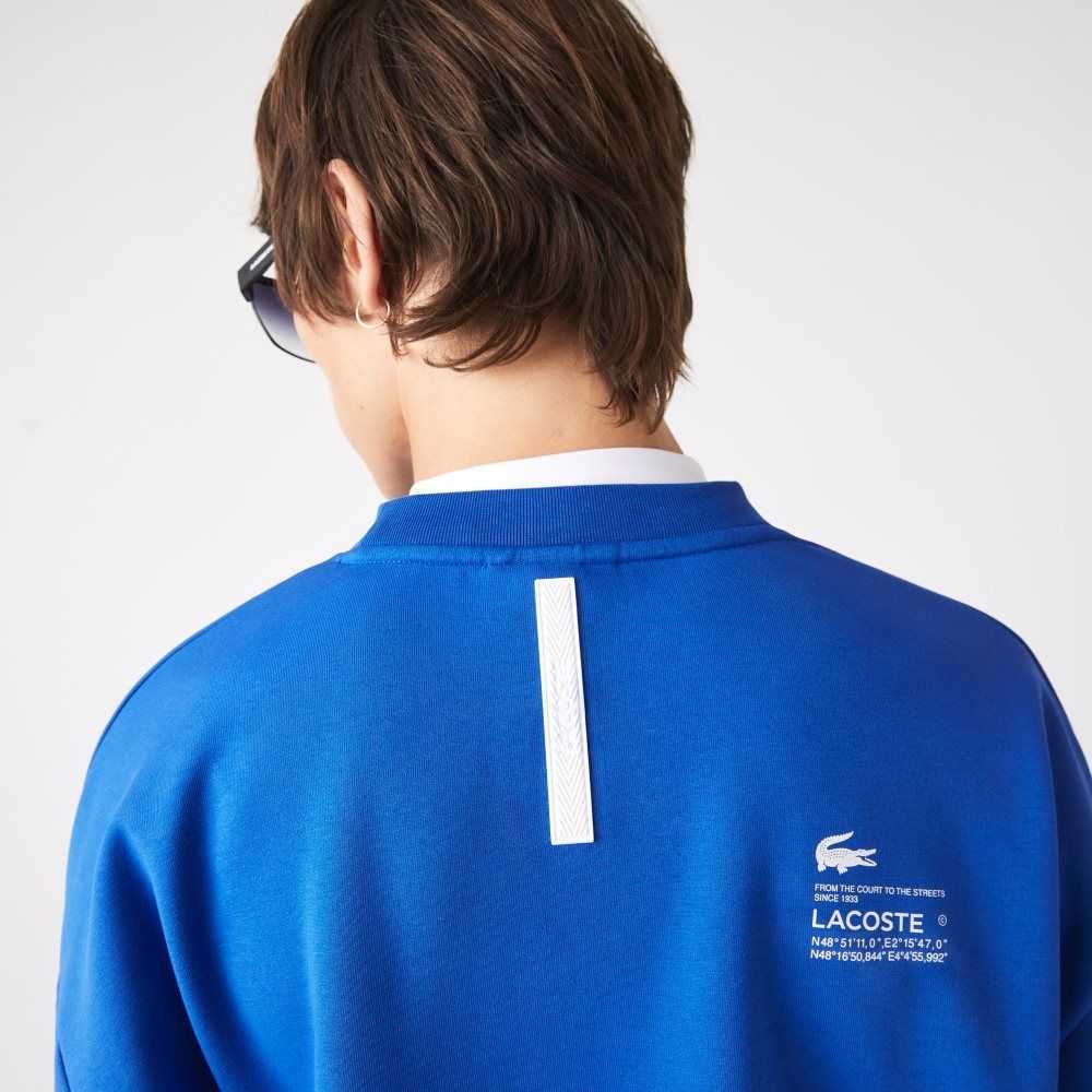 Lacoste Loose Fit Pique Blå | 1708-VQKLY