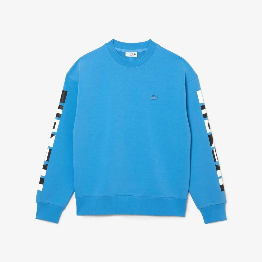 Lacoste Loose Fit Reflective Print Blå | 8294-IEKDW