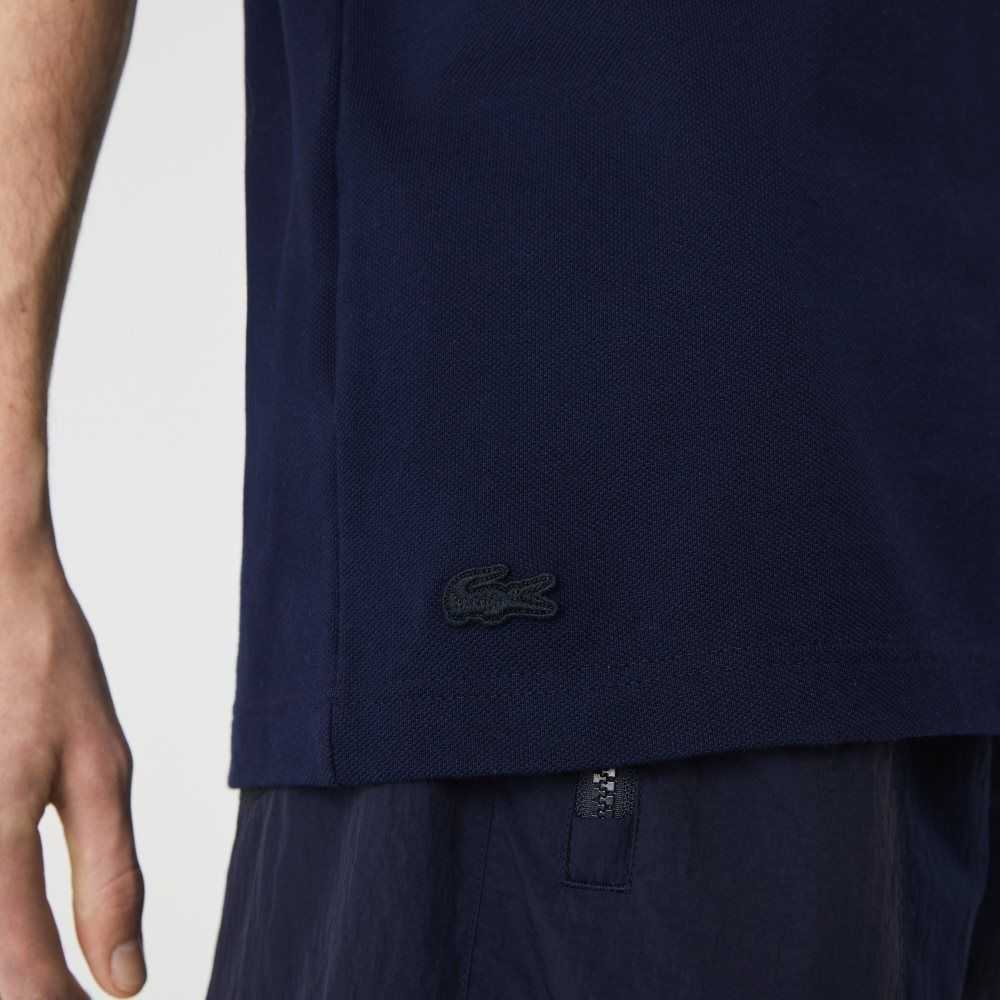 Lacoste Made in France Regular Fit Organic Bomull Marineblå Blå | 5694-MDFER